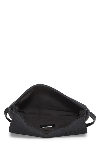 Fendi,  Black Zucchino Canvas Messenger Small, Black