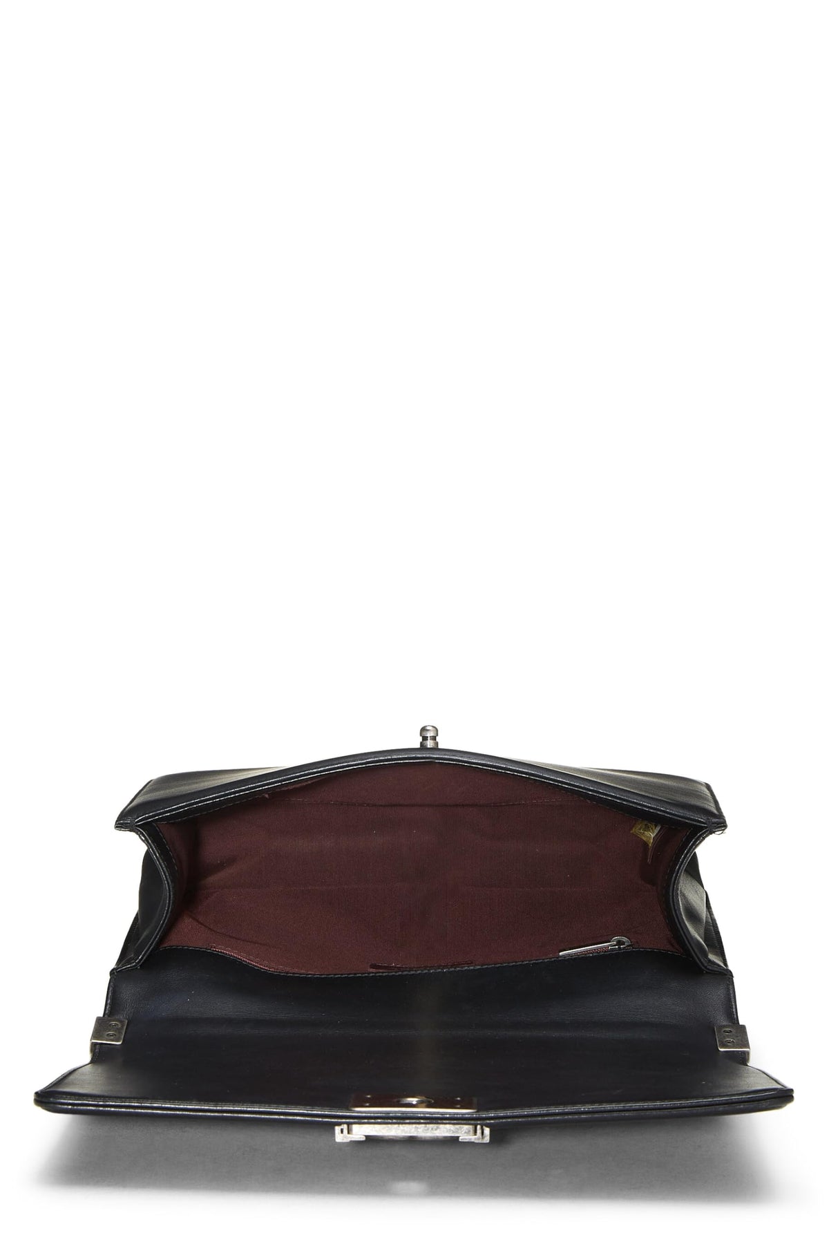 Chanel,  Black Chevron Calfskin Boy Bag Medium, Black