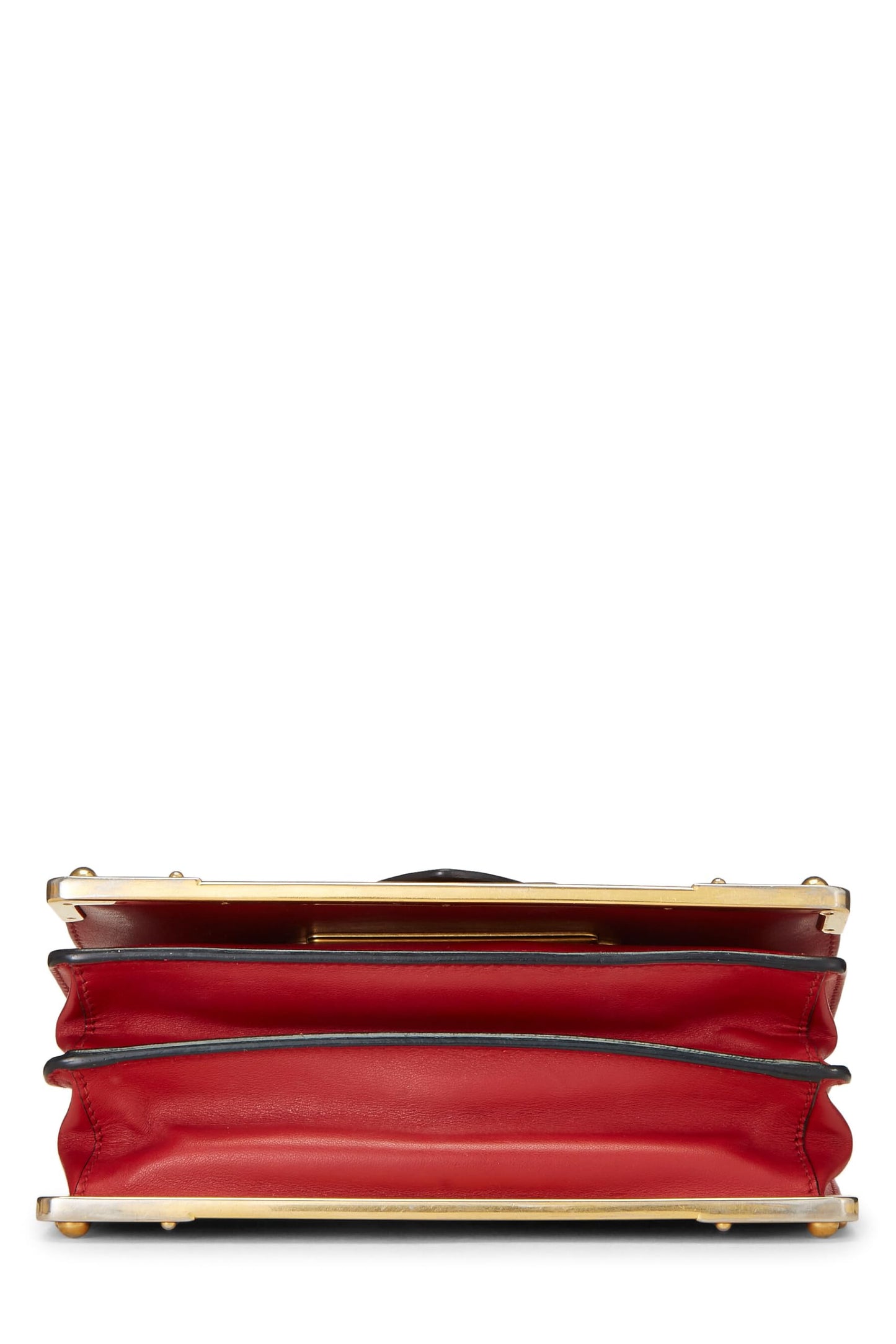 Prada,  Red & Black Leather Cahier Crossbody, Red
