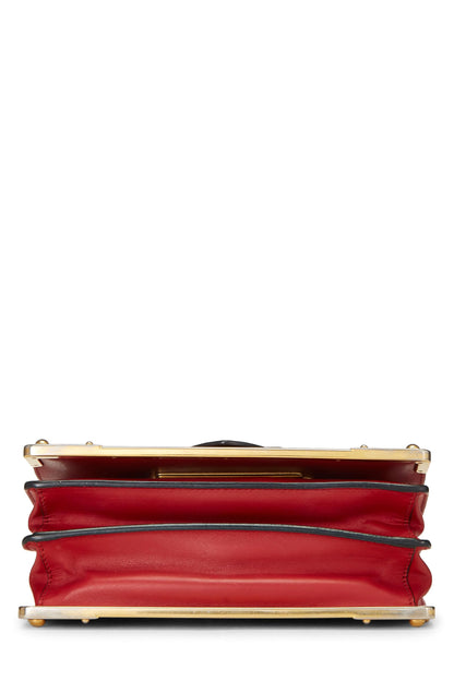 Prada,  Red & Black Leather Cahier Crossbody, Red
