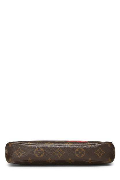Louis Vuitton,  Takashi Murakami x Louis Vuitton Monogram Cerise Canvas Pochette, Brown
