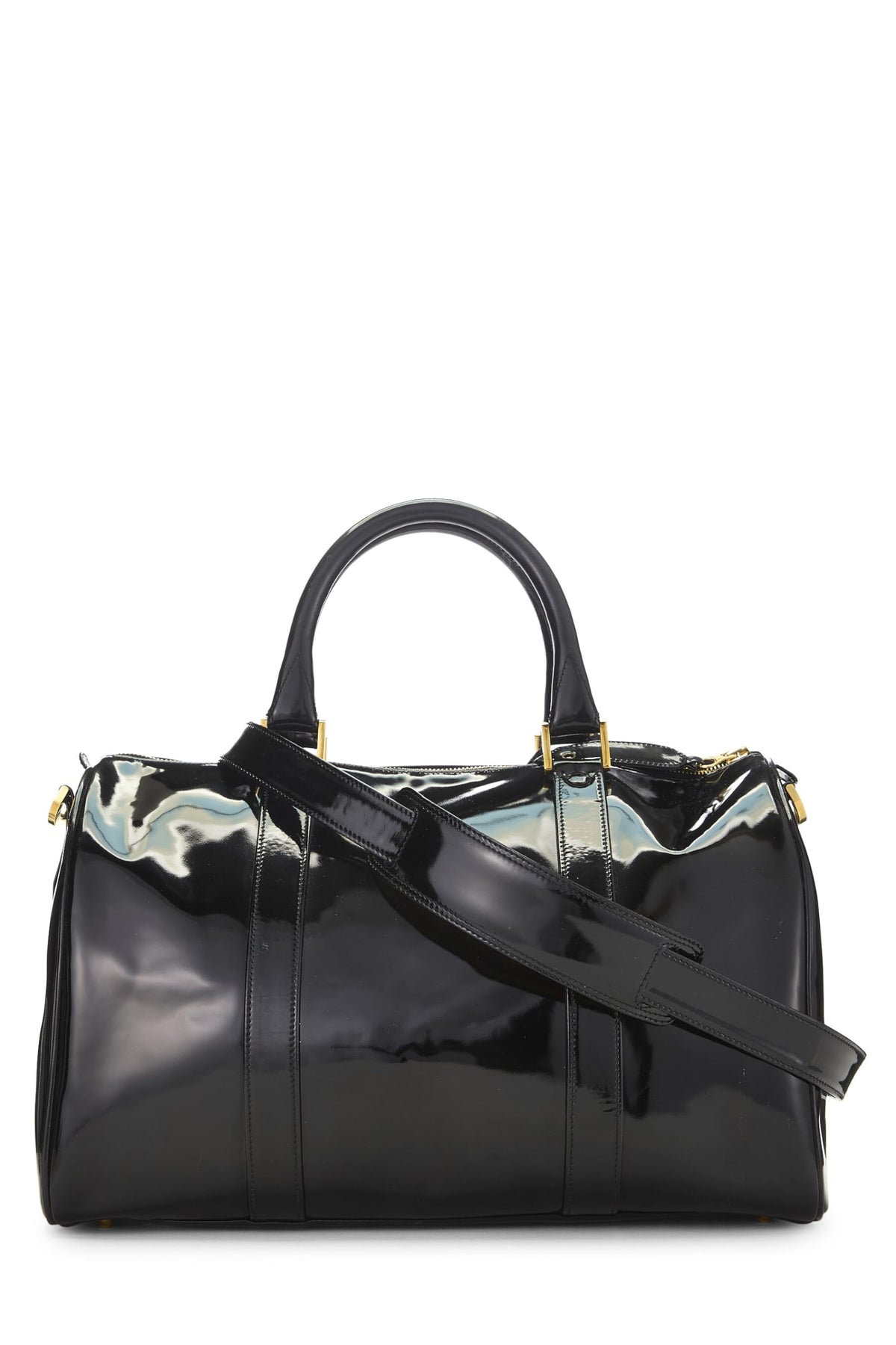 Chanel,  Black Patent Leather Boston, Black