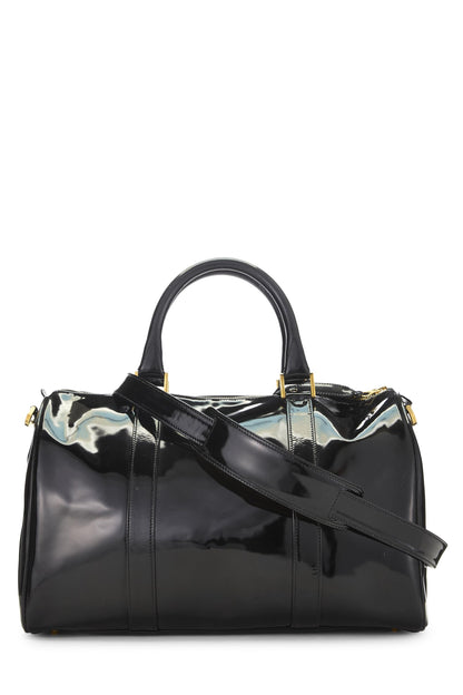 Chanel,  Black Patent Leather Boston, Black