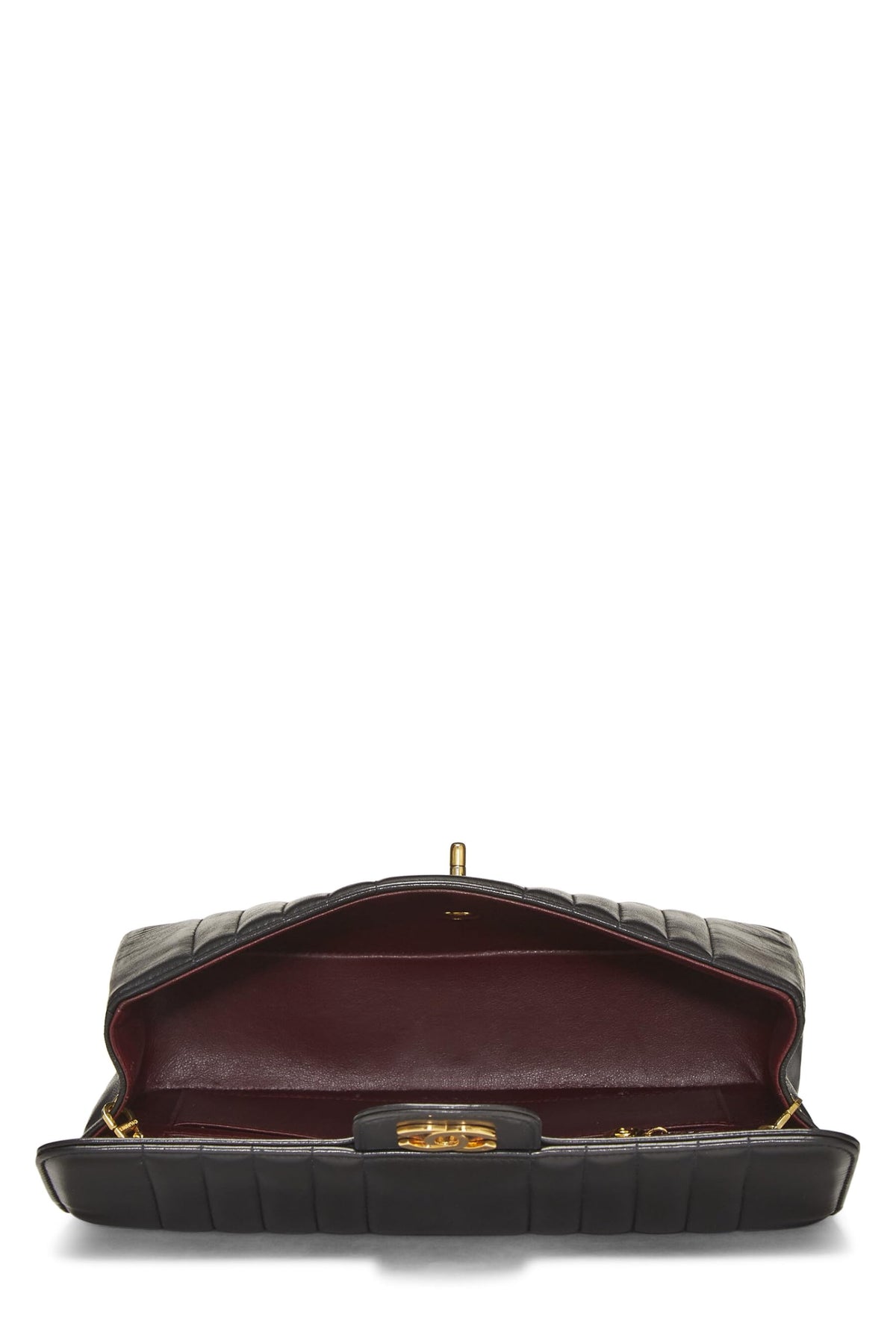Chanel,  Black Lambskin Vertical Flap Medium, Black