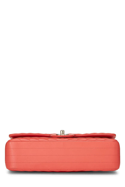Chanel,  Pink Chevron Lambskin Classic Double Flap Medium, Pink