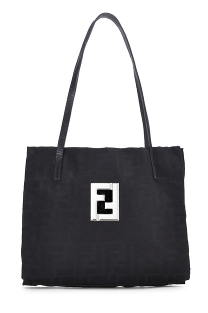Fendi,  Black Zucca Nylon Tote Small, Black