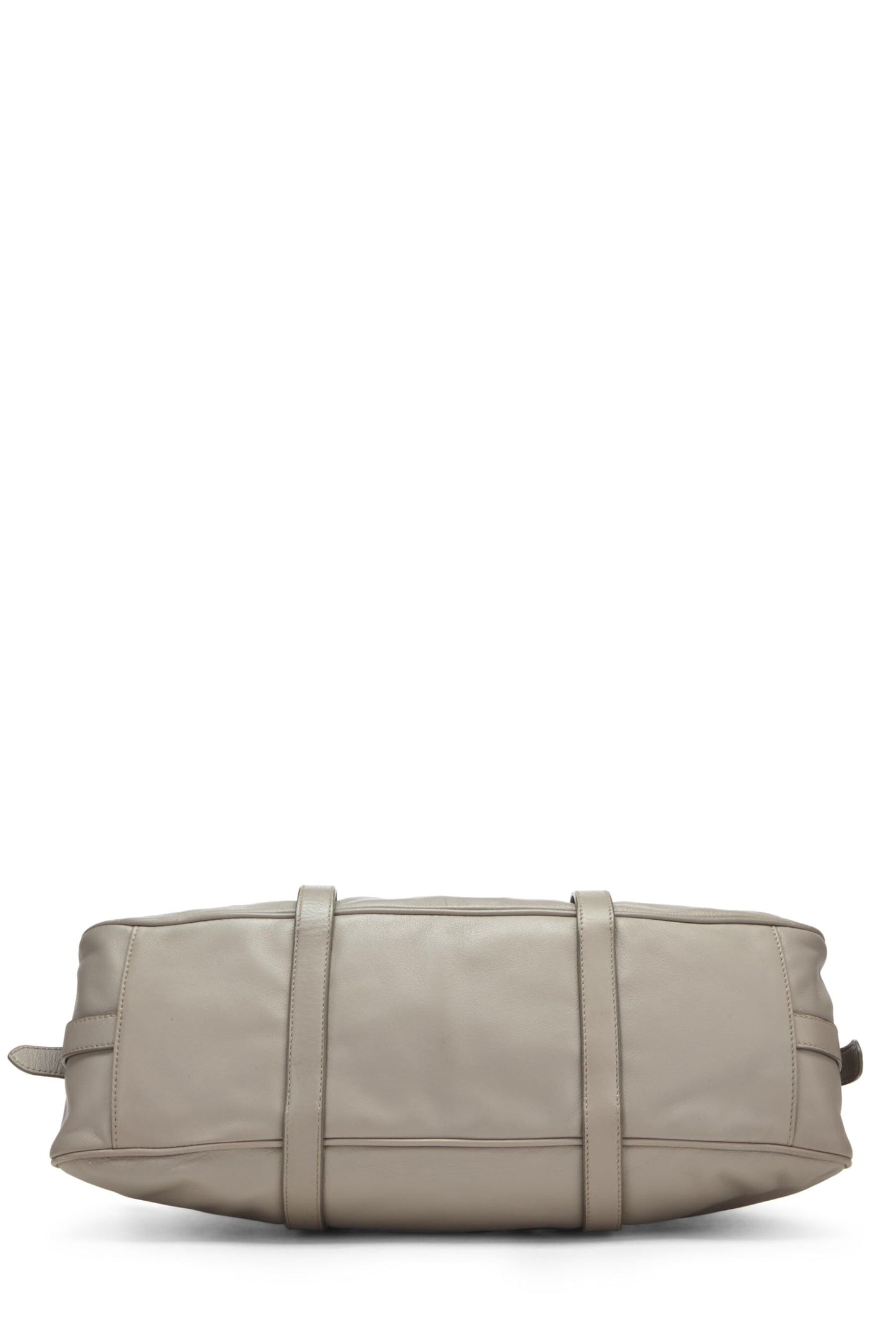 Prada,  Grey Calfskin Convertible Buckle Handbag, Grey
