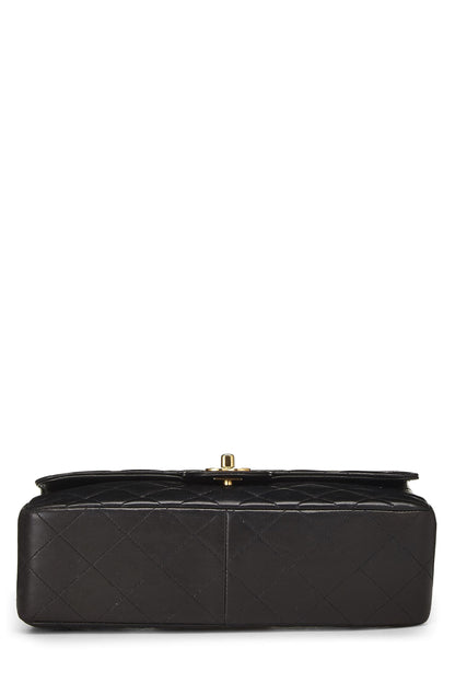 Chanel,  Black Quilted Lambskin Double Sided Classic Flap Medium, Black