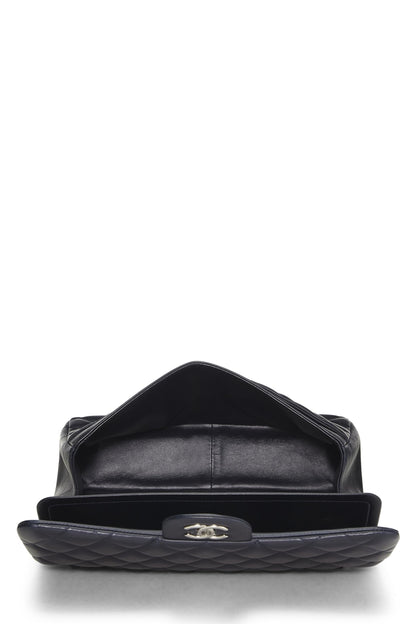 Chanel,  Blue Quilted Lambskin New Classic Double Flap Jumbo, Blue