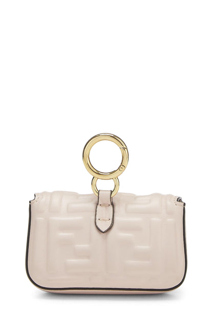 Fendi,  Pink Embroidered Convertible Baguette Bag Charm Nano, Pink
