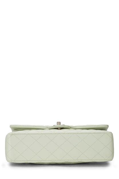 Chanel,  Green Quilted Caviar Classic Double Flap Medium, Green