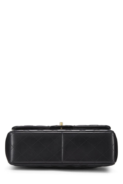 Chanel,  Black Quilted Lambskin New Classic Double Flap Jumbo, Black