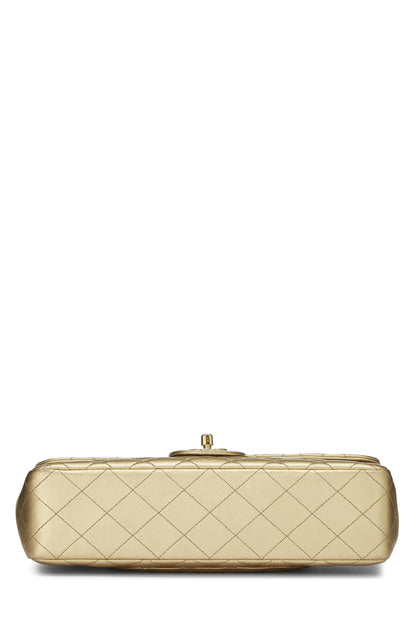 Chanel,  Metallic Gold Quilted Lambskin Kelly Flap Medium, Gold