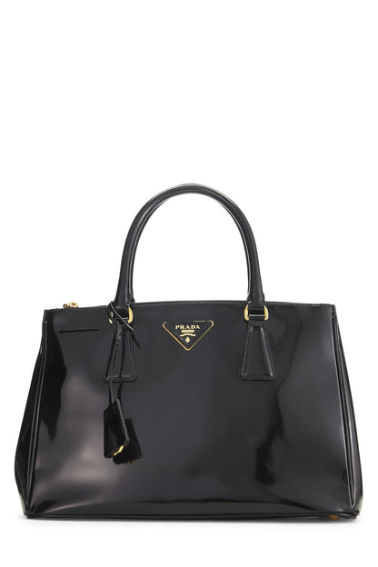 Prada,  Black Patent Leather Executive Tote Small, Black