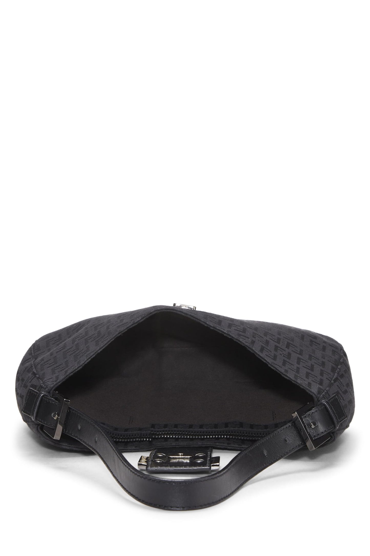 Fendi,  Black Zucchino Canvas Shoulder Bag, Black