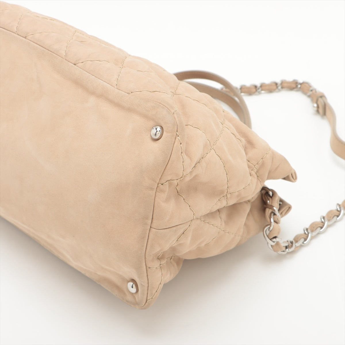 Chanel Wild Stick Leather Chain Shoulder Bag Coco Beige Silver Gold