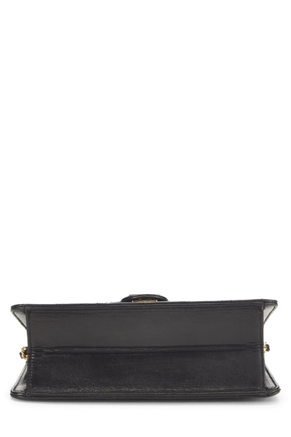Chanel,  Black Quilted Lambskin Ex Flap Small, Black