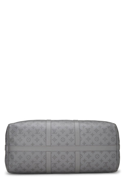 Louis Vuitton,  Grey Monogram Shadow Leather Keepall Bandoulière 50, Grey