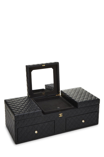 Chanel,  Black Quilted Lambskin Jewelry Chest Large, Black