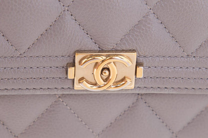 Chanel 2020 Grey Quilted Caviar Wallet