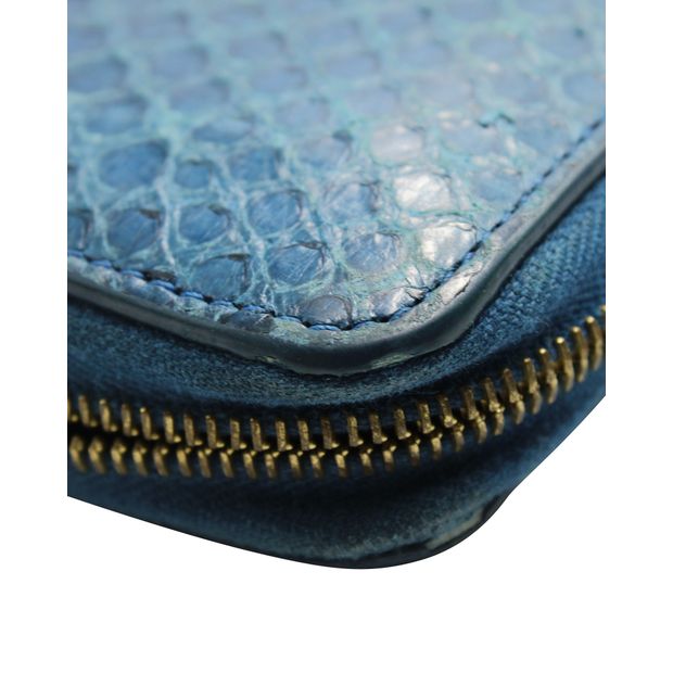 Celine Blue Python Leather Wallet