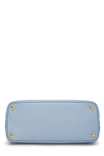 Prada,  Blue Saffiano Double Bag Tote Medium, Blue