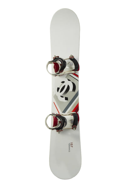 Chanel,  White Fiberglass 'CC' Sportline Snowboard, White