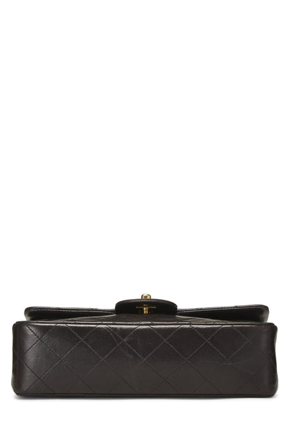 Chanel,  Black Quilted Lambskin Classic Double Flap Small, Black