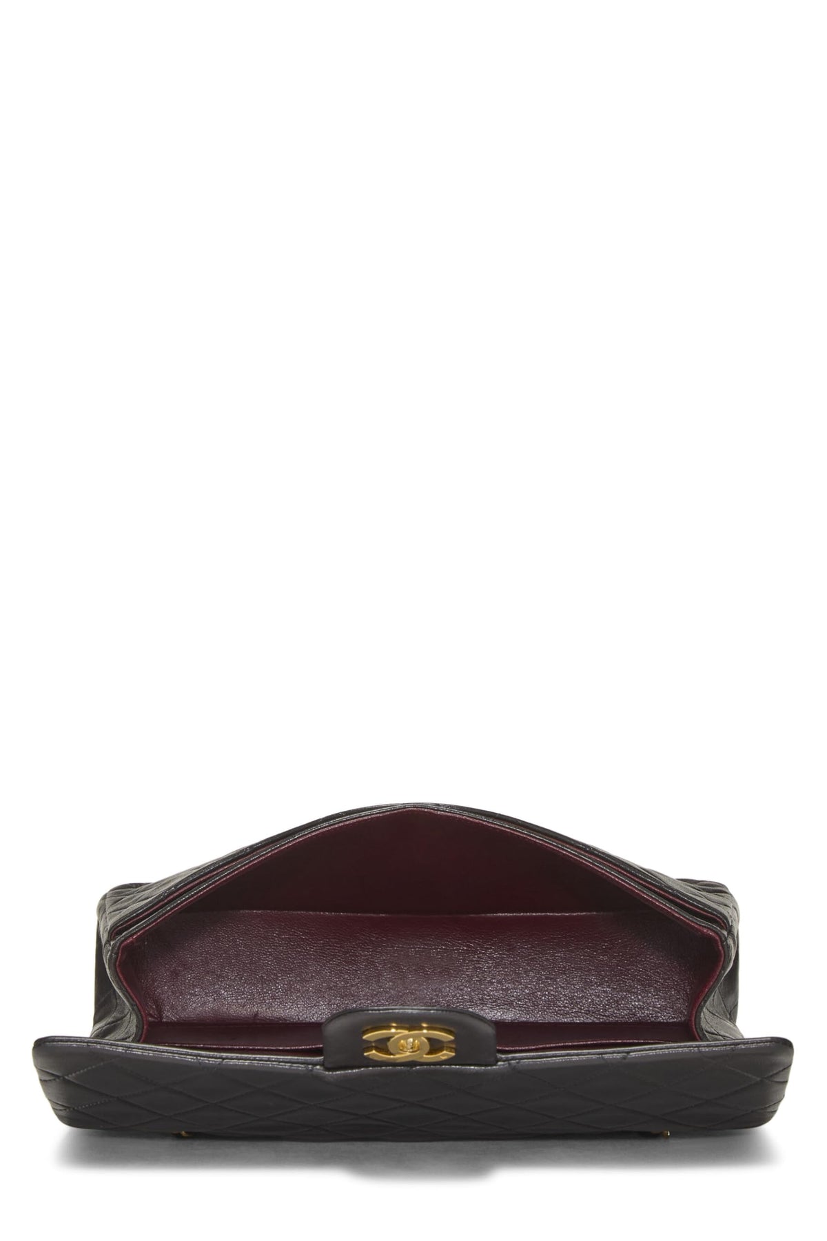Chanel,  Black Quilted Lambskin Classic Double Flap Medium, Black