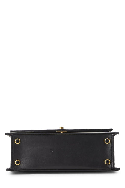 Chanel,  Black Quilted Lambskin Trapezoid Bag, Black