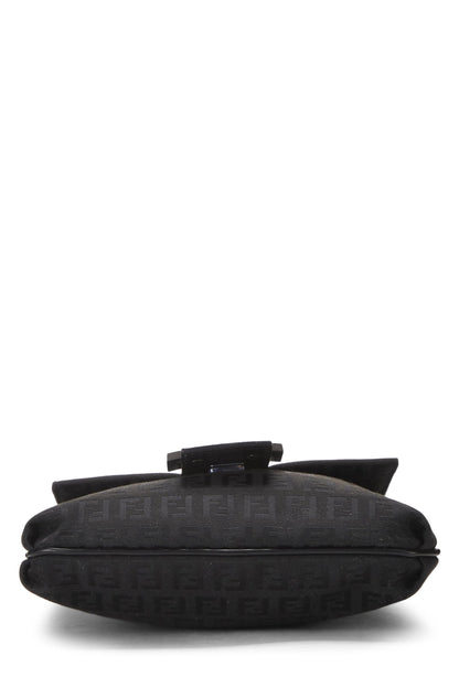 Fendi,  Black Zucchino Canvas Tube Messenger Small, Black