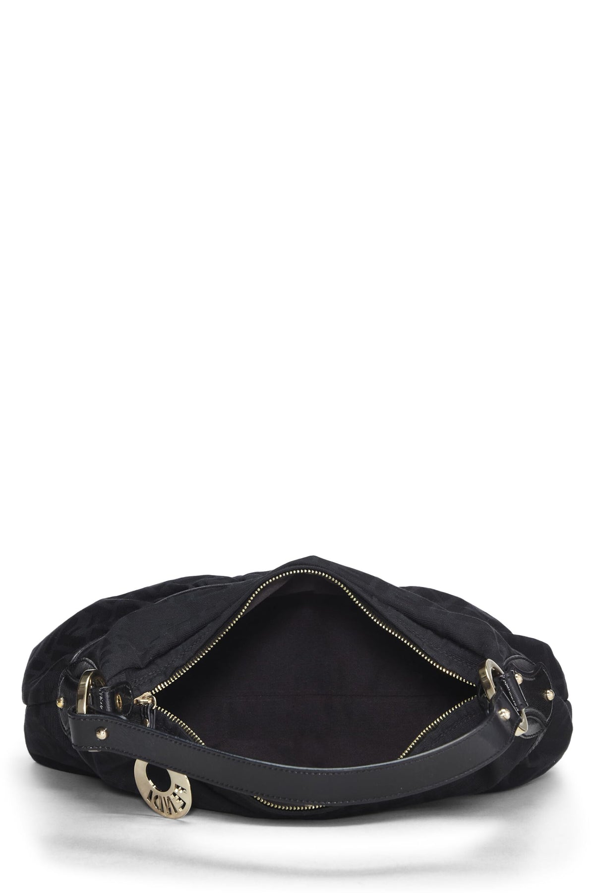 Fendi,  Black Zucca Canvas Chef Hobo, Black
