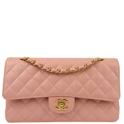 Chanel Pink Caviar Medium Classic Double Flap Shoulder Bag