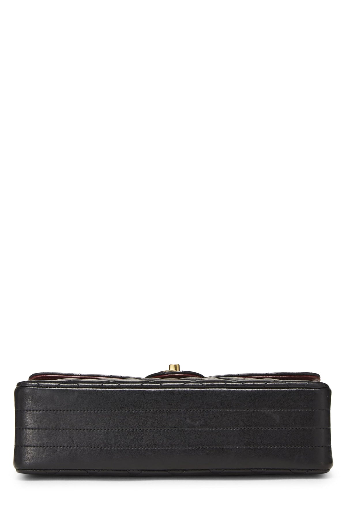 Chanel,  Black Quilted Lambskin Circle Lock Half Flap, Black