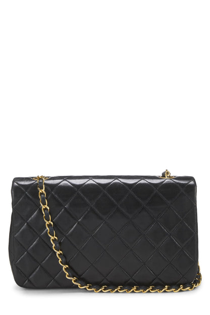 Chanel,  Black Quilted Lambskin Full Flap Small, Black