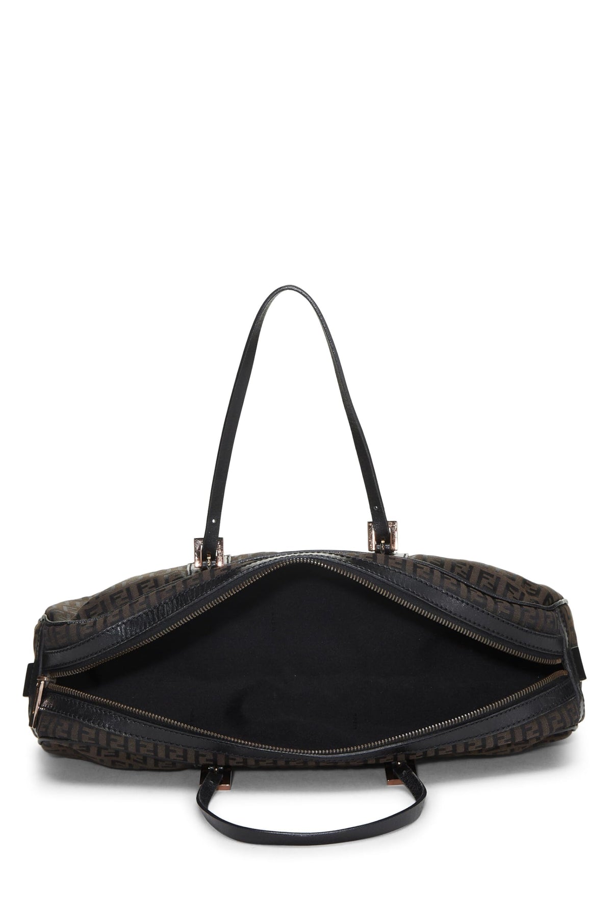 Fendi,  Black Zucchino Boston Bag Long, Black