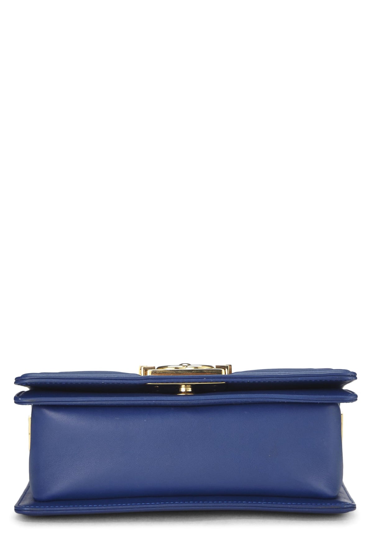 Chanel,  Blue Lambskin Chevron Boy Bag Small, Blue