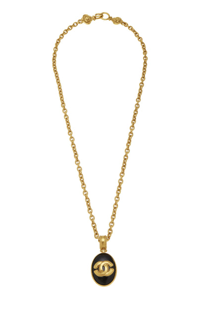 Chanel,  Gold & Black Enamel 'CC' Necklace, Black