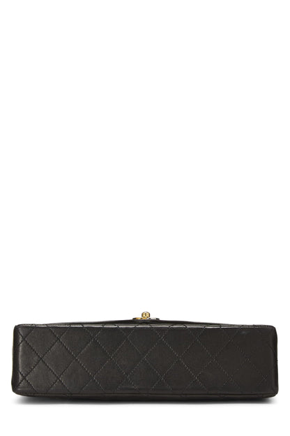 Chanel,  Black Quilted Lambskin Paris Limited Double Flap Medium, Black