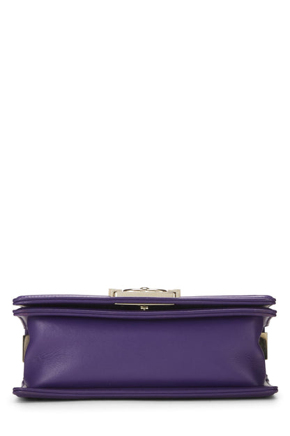 Chanel,  Purple Chevron Lambskin Boy Bag Small, Purple