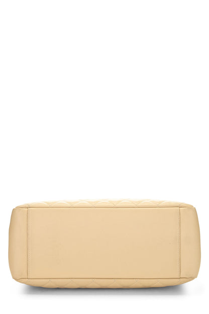 Chanel,  Beige Quilted Caviar Grand Shopping Tote (GST), Beige