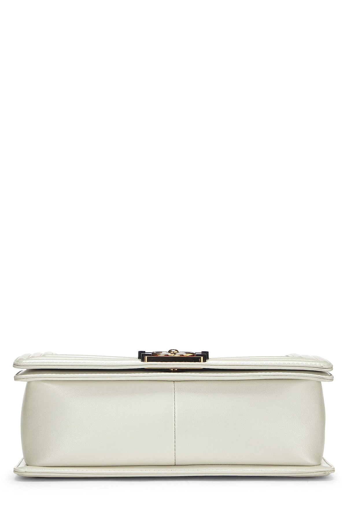 Chanel,  White Cube Embossed Leather Boy Bag Medium, White