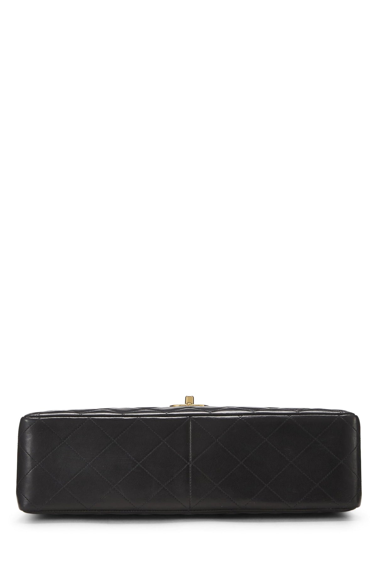 Chanel,  Black Quilted Lambskin Half Flap Jumbo, Black