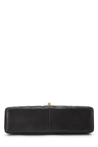 Chanel,  Black Quilted Lambskin Half Flap Jumbo, Black