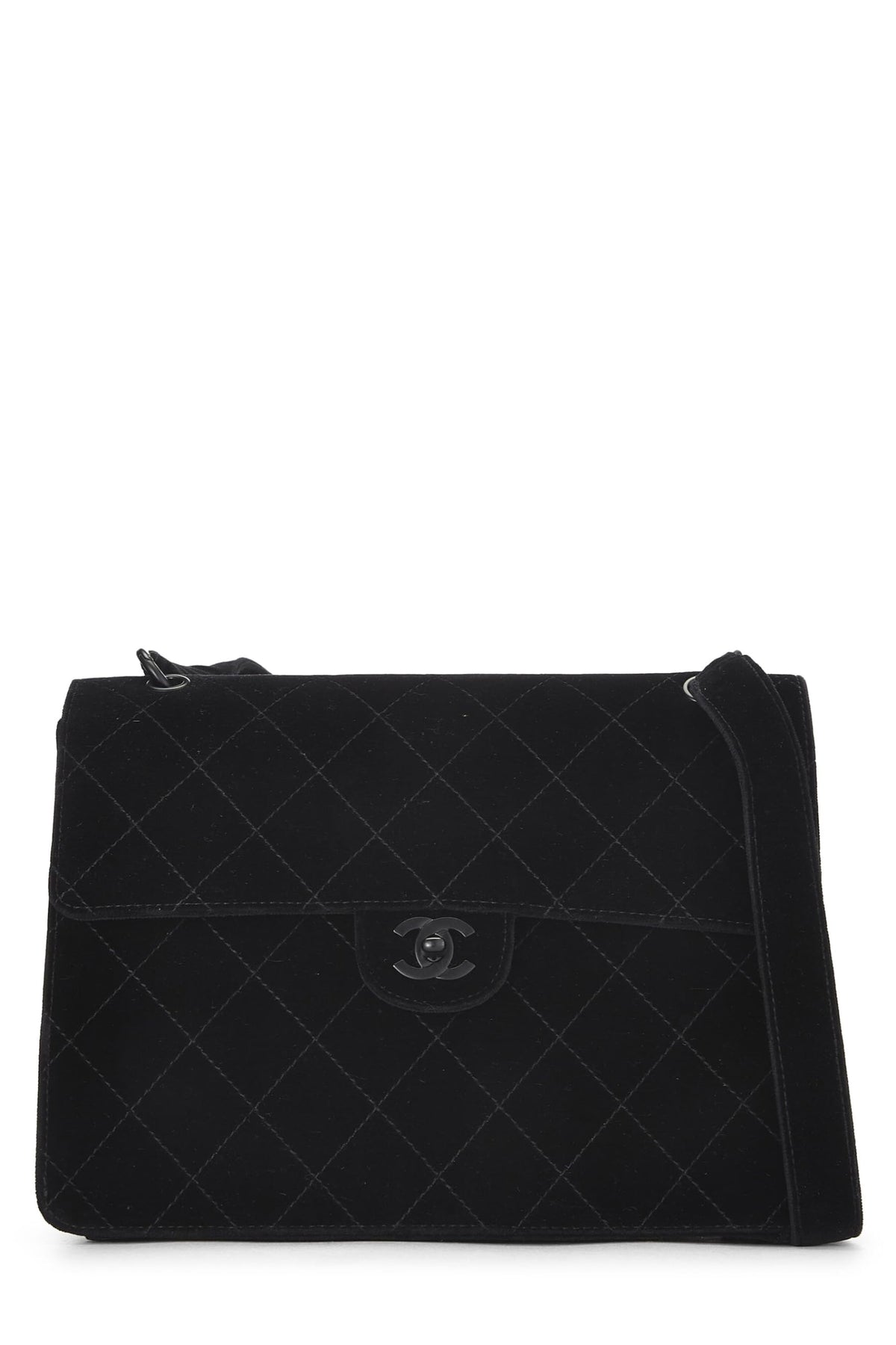 Chanel,  Black Velour Shoulder Bag, Black