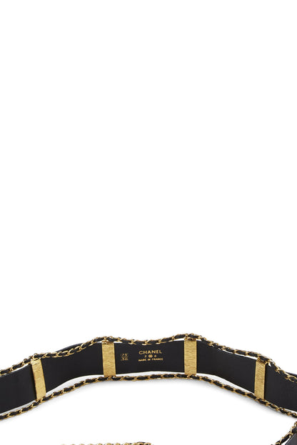 Chanel,  Black Leather 'CC' Buckle Belt 75, Black