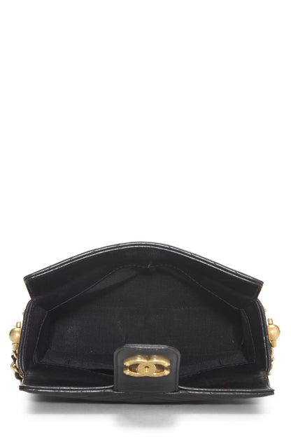 Chanel,  Paris-Cosmopolite Black Chevron Calfskin Rock the Corner Minaudiere, Black