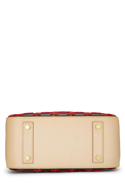Louis Vuitton,  Red Monogram Tuffetage Deauville Cube, Red