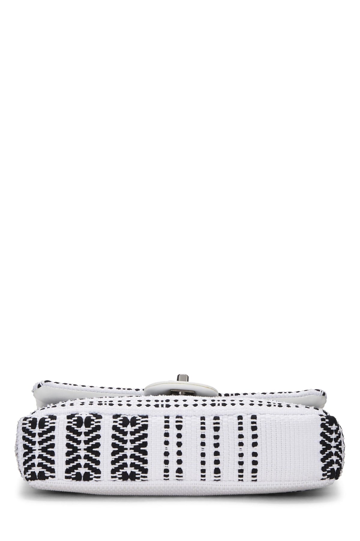 Chanel,  White Woven Half Flap Medium, White