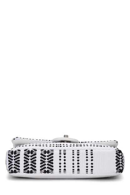 Chanel,  White Woven Half Flap Medium, White
